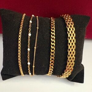 4 Atolea 18k PVD Bracelet Stacked Bundle! Waterproof and Anti-Tarnish!